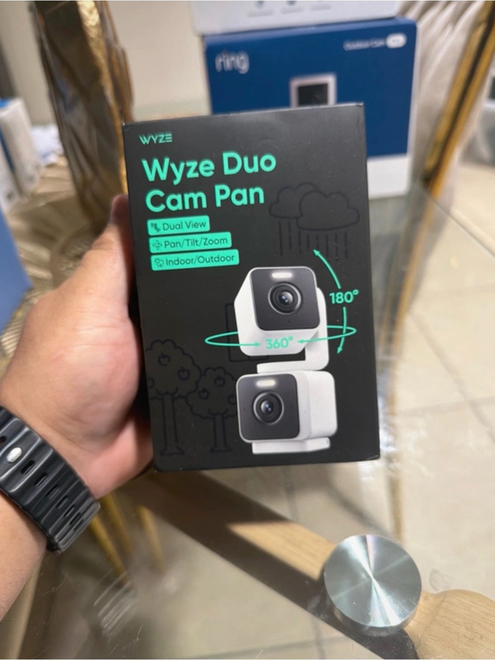 Wyze Duo Cam Pan - White Twin Indoor/Outdoor Security Cameras